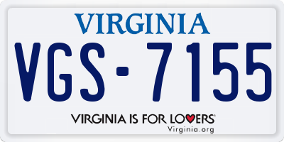 VA license plate VGS7155