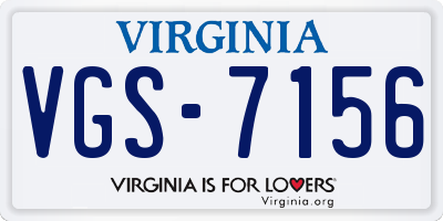 VA license plate VGS7156
