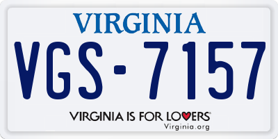 VA license plate VGS7157