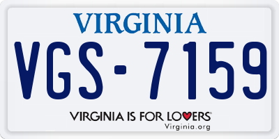 VA license plate VGS7159