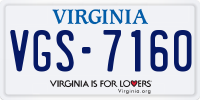 VA license plate VGS7160