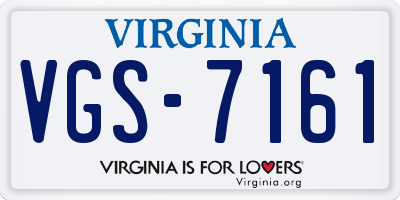 VA license plate VGS7161