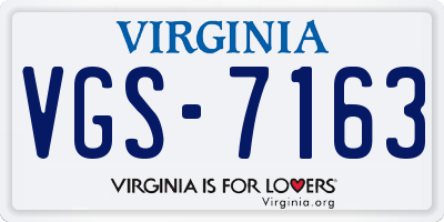 VA license plate VGS7163