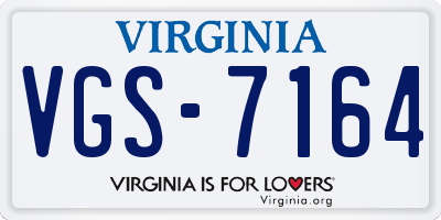 VA license plate VGS7164