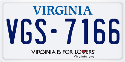 VA license plate VGS7166