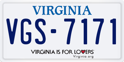 VA license plate VGS7171
