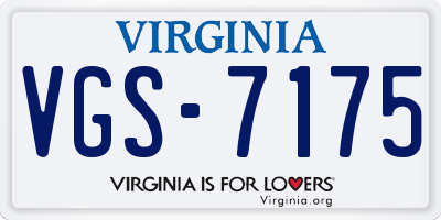VA license plate VGS7175