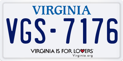 VA license plate VGS7176