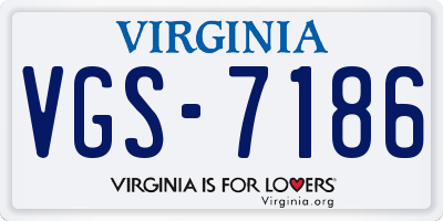 VA license plate VGS7186