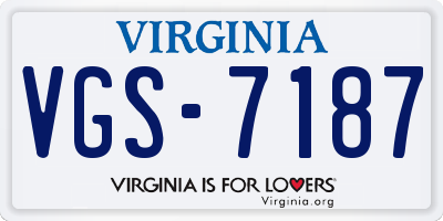 VA license plate VGS7187
