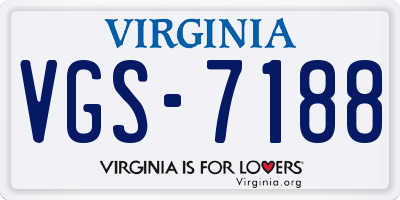 VA license plate VGS7188