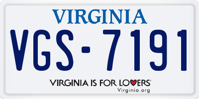 VA license plate VGS7191