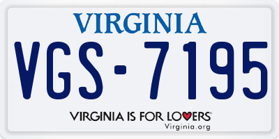 VA license plate VGS7195
