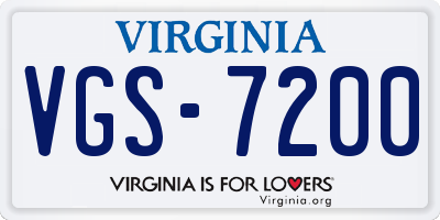 VA license plate VGS7200