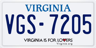 VA license plate VGS7205