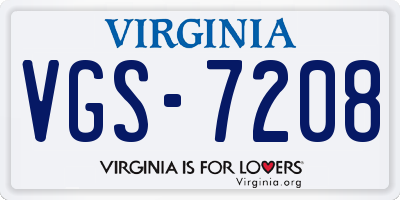 VA license plate VGS7208