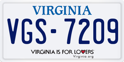 VA license plate VGS7209
