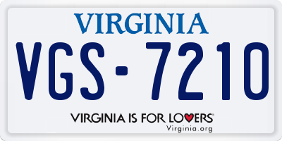 VA license plate VGS7210