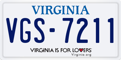 VA license plate VGS7211
