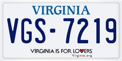 VA license plate VGS7219