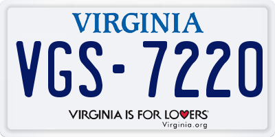 VA license plate VGS7220