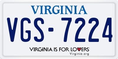 VA license plate VGS7224