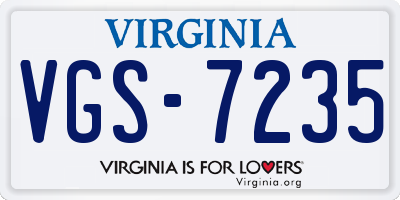 VA license plate VGS7235