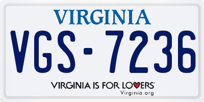 VA license plate VGS7236