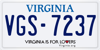VA license plate VGS7237