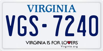 VA license plate VGS7240