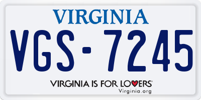 VA license plate VGS7245