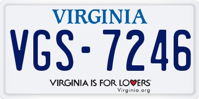 VA license plate VGS7246