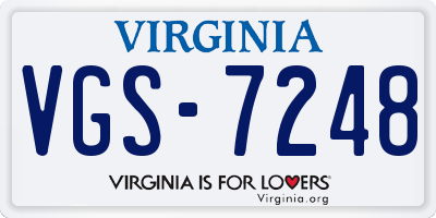 VA license plate VGS7248