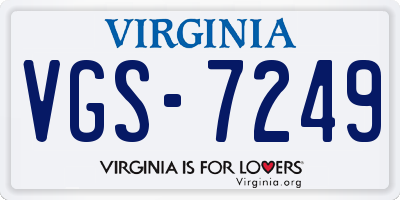 VA license plate VGS7249