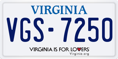 VA license plate VGS7250