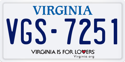 VA license plate VGS7251