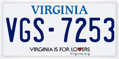 VA license plate VGS7253