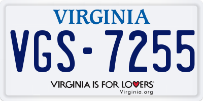 VA license plate VGS7255