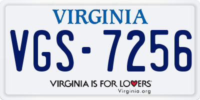 VA license plate VGS7256