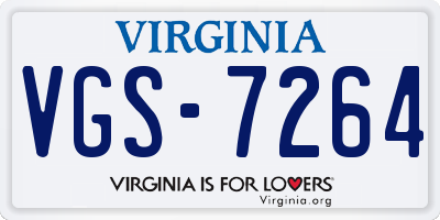 VA license plate VGS7264