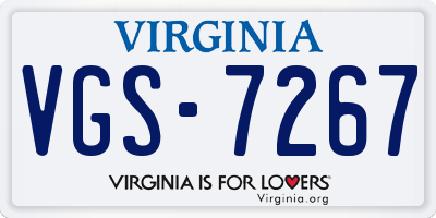 VA license plate VGS7267