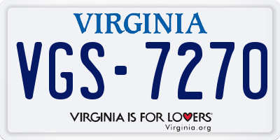 VA license plate VGS7270