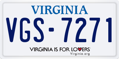 VA license plate VGS7271