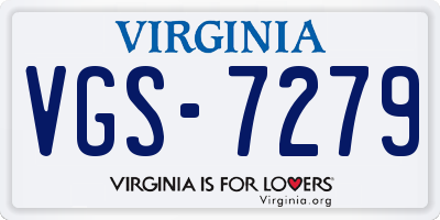 VA license plate VGS7279