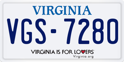 VA license plate VGS7280