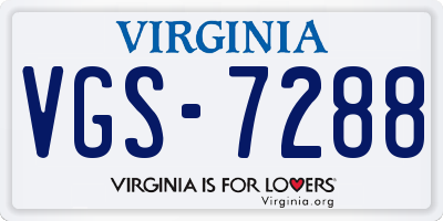 VA license plate VGS7288