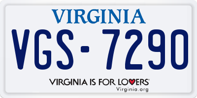 VA license plate VGS7290