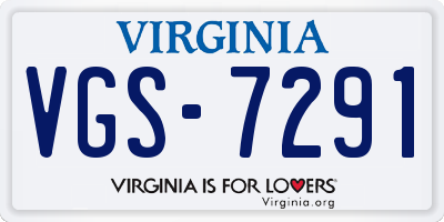 VA license plate VGS7291