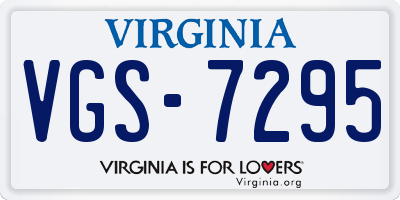 VA license plate VGS7295