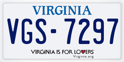 VA license plate VGS7297
